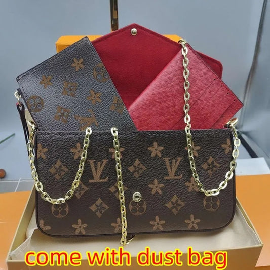 Luxury Designer-Style Monogram Chain Crossbody Bag – Premium Women's Handbag